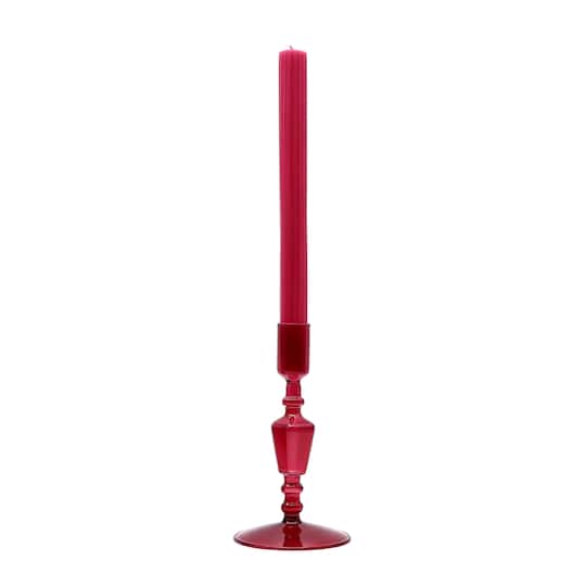 6.5" Burgundy Glass Taper Candle Holder by Ashland®